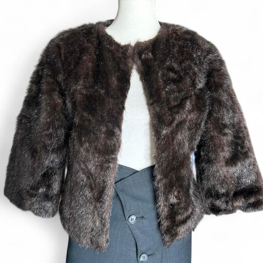 WD•NY brown faux fur jacket
